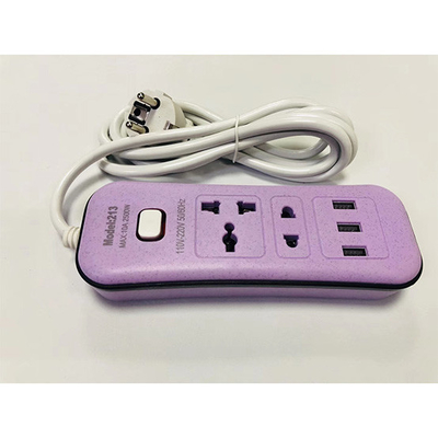 3 outlet Universal Type Extension Socket With On/Off Switch, USB