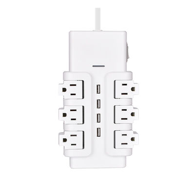 6 outlet UL and CUL Tested Power Strip 1.5ft 3*14SJT Cord with Switch, Surge Protector 4USB Adapter
