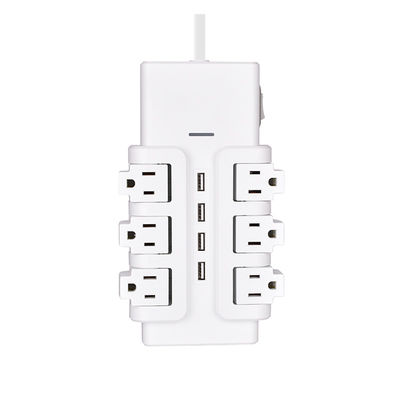 6 outlet UL and CUL Tested Power Strip 1.5ft 3*14SJT Cord with Switch, Surge Protector 4USB Adapter