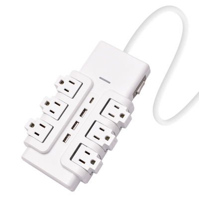 6 outlet UL and CUL Tested Power Strip 1.5ft 3*14SJT Cord with Switch, Surge Protector 3USB Adapter