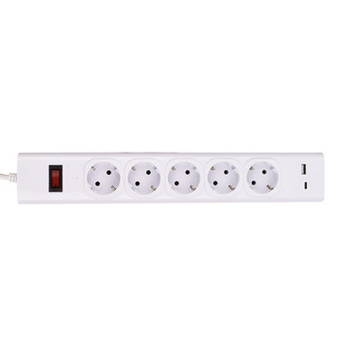 5 outlet CE GS Tested Power Strip 1.5m Cord with Switch, USB, Surge Protector