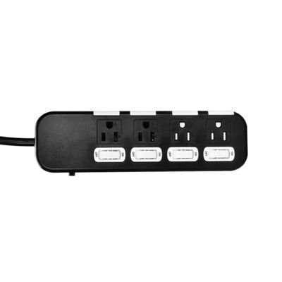 4 outlet Power Socket 1.5m Cord with on/off Switches, Surge Protector