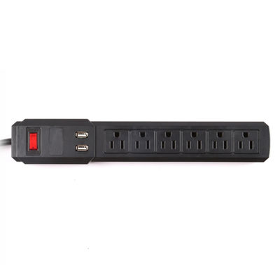 5 outlet Power Socket 1.5FT Cord with on/off Switches, 2 USB Surge Protector