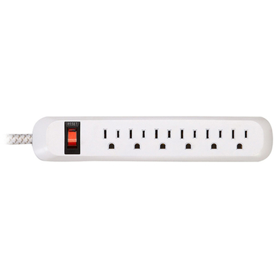 6 outlet Power Socket 1.5FT Cord, Surge Protector, On/Off Switch