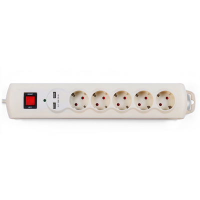 5 outlet Germany Type Extension Socket, With Surge Protector USB