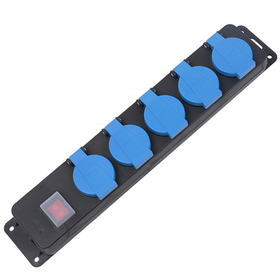 5 outlet Waterproof Germany Type Extension Socket With On/Off Switch