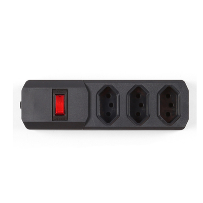 3 outlet Brazil Type Extension Socket With On/Off Switch