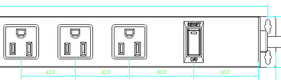 6 outlet Metal America Type Extension Socket With On/Off Switch, Surge 1000J