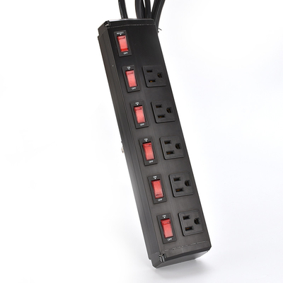 5 outlet Metal America Type Extension Socket With On/Off Switch, Surge