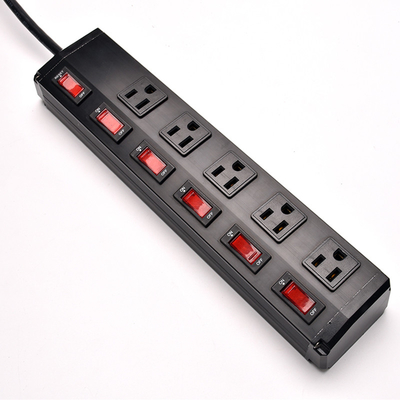 5 outlet Metal America Type Extension Socket With On/Off Switch, Surge