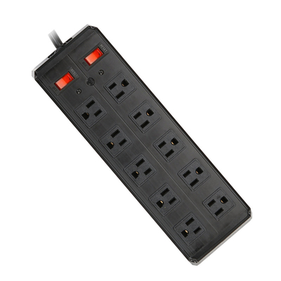 10 outlet Metal America Type Extension Socket With On/Off Switch, Surge