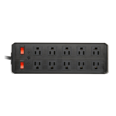 10 outlet Metal America Type Extension Socket With On/Off Switch, Surge