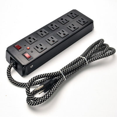10 outlet Metal America Type Extension Socket With On/Off Switch, Surge