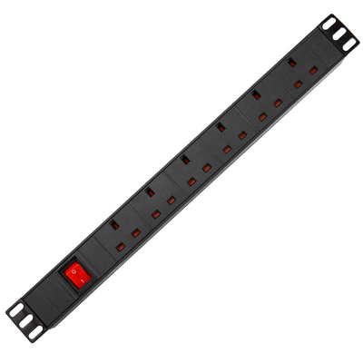 6 Way UK Type PDU Extension Socket With On/Off Switch, Surge