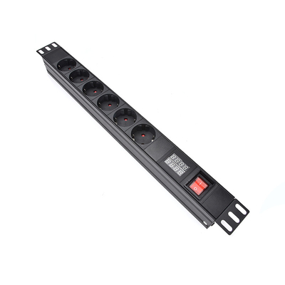 6 Way Germany Type PDU Extension Socket With On/Off Switch, Timer