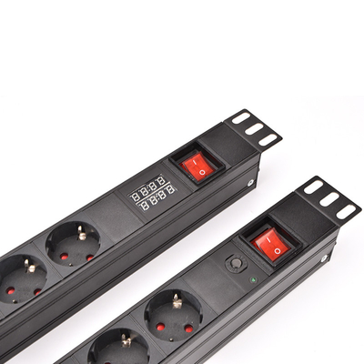 6 Way Germany Type PDU Extension Socket With On/Off Switch, Timer