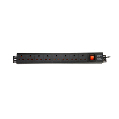 8 Way UK Type PDU Extension Socket With On/Off Switch