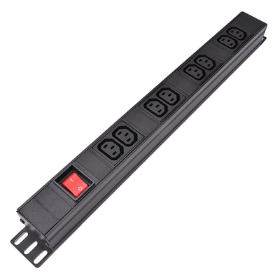 8 Way IEC Type PDU Extension Socket With On/Off Switch