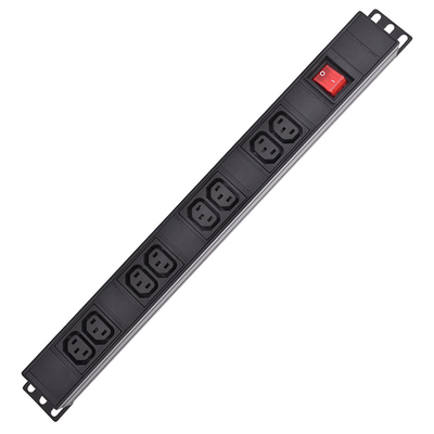 8 Way IEC Type PDU Extension Socket With On/Off Switch