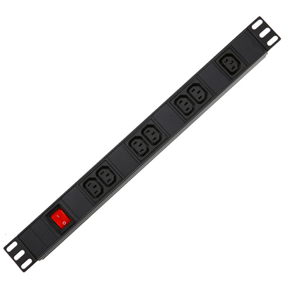 8 Way IEC Type PDU Extension Socket With On/Off Switch