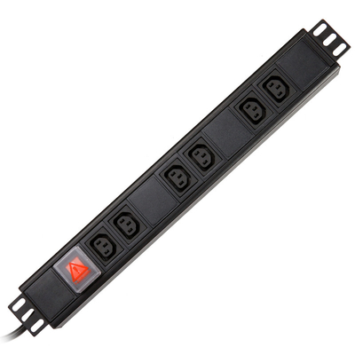 6 Way IEC Type PDU Extension Socket With On/Off Switch