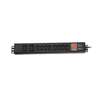 10 Way IEC Type PDU Extension Socket With On/Off Switch,