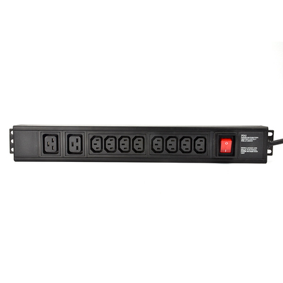 10 Way IEC Type PDU Extension Socket With On/Off Switch,