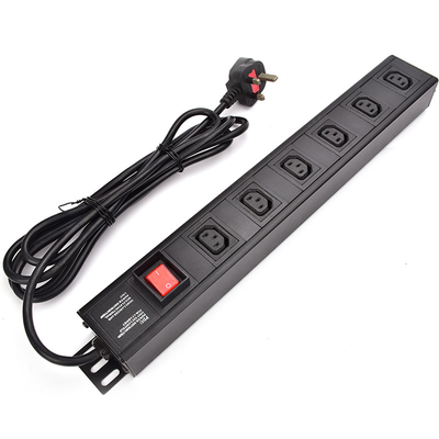 6 Way IEC Type PDU Extension Socket With On/Off Switch,