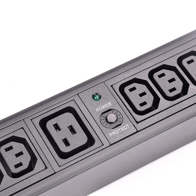 12 Way IEC Type PDU Extension Socket With On/Off Switch, Overload Protector