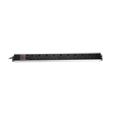 10 Way South Africa Type PDU Extension Socket With On/Off Switch, Overload Protector
