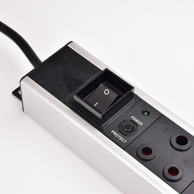 10 Way South Africa Type PDU Extension Socket With On/Off Switch, Overload Protector