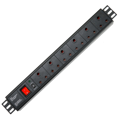 6 Way South Africa Type PDU Extension Socket With On/Off Switch, Overload Protector