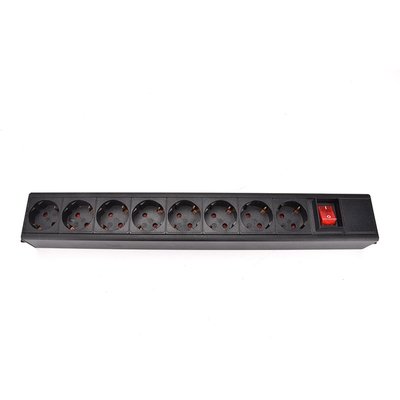 8 Way Germany Type PDU Extension Socket With On/Off Switch, Overload Protector