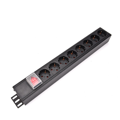 8 Way Germany Type PDU Extension Socket With On/Off Switch, Overload Protector