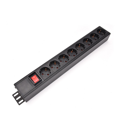 8 Way Germany Type PDU Extension Socket With On/Off Switch, Overload Protector