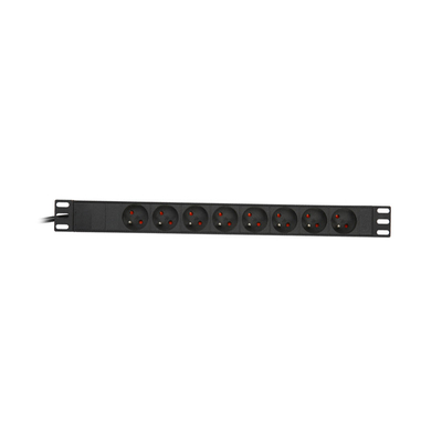 8 Way French Type PDU Extension Socket With On/Off Switch, Overload Protector