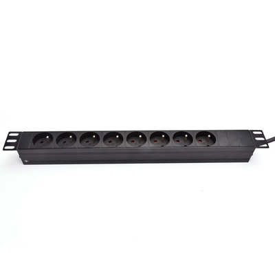 8 Way French Type PDU Extension Socket With On/Off Switch, Overload Protector