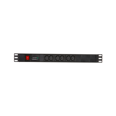 6 Way IEC Type PDU Extension Socket With On/Off Switch, Overload Protector