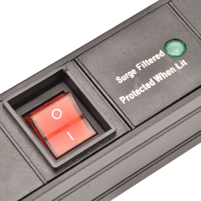 6 Way IEC Type PDU Extension Socket With On/Off Switch, Overload Protector