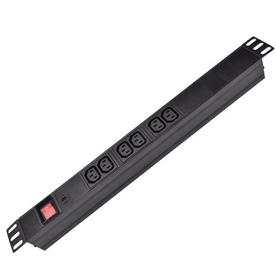 6 Way IEC Type PDU Extension Socket With On/Off Switch, Overload Protector