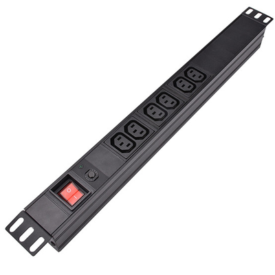 6 Way IEC Type PDU Extension Socket With On/Off Switch, Overload Protector