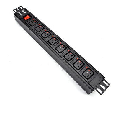 8 Way IEC Type PDU Extension Socket With On/Off Switch