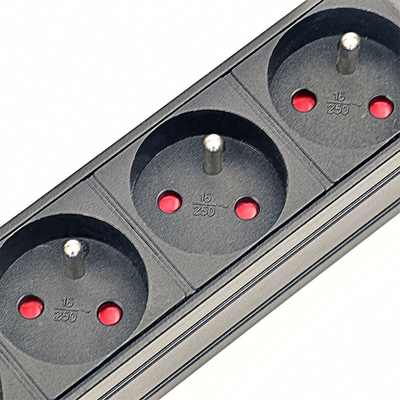 8 Way French Type PDU Extension Socket With On/Off Switch