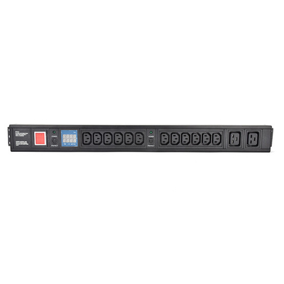 14 Way IEC Type PDU Extension Socket With On/Off Switch Powermeter