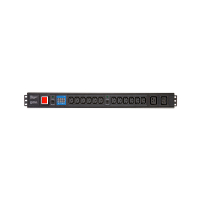 14 Way IEC Type PDU Extension Socket With On/Off Switch Powermeter