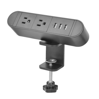 America Desktop Clamp Power Strip 3outlet and 3USB ETL passed