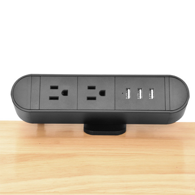 America Desktop Clamp Power Strip 3outlet and 3USB ETL passed
