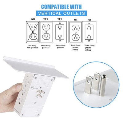 Wall Power Socket with Surge Protector ETL cETL Passed 3sides*2outlet 3USB