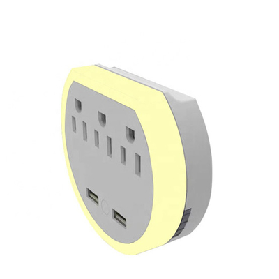 Wall Power Socket with Surge Protector ETL cETL Passed 3 Outlets 2USB