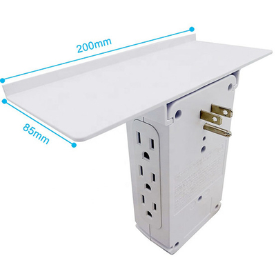 Wall Power Socket with Surge Protector ETL cETL Passed 6 Outlets Type A Typa C Automatic Night Light